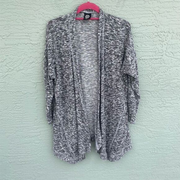 Bobeau Women's 1X Gray Open Front Cardigan Long Sleeve Sweater - Picture 1 of 8
